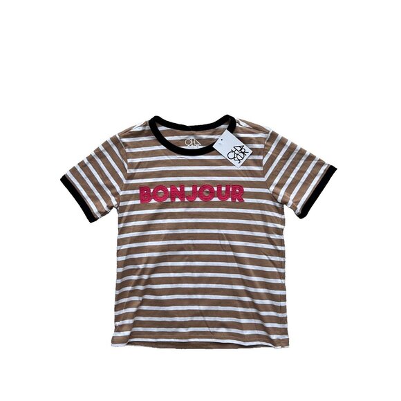 Chaser Striped Bonjour Tee Brown / White ( XS ) - Picture 2 of 3